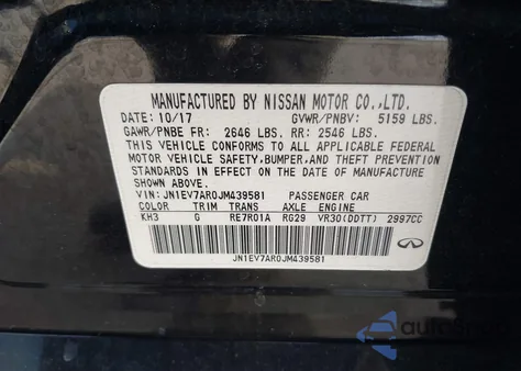 2018 Infiniti Q50 3.0T Sport from USA, damaged, VIN JN1EV7AR0JM439581